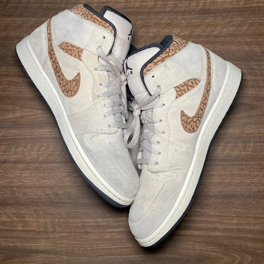 Men's Nike Air Jordan 1 Mid SE Orewood Brown Elephant Shoes Size 12 (DZ4129-102)
